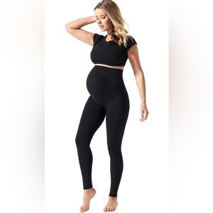 BLANQI Maternity Leggings, Over The Belly Pregnancy Tights, Moderate Support